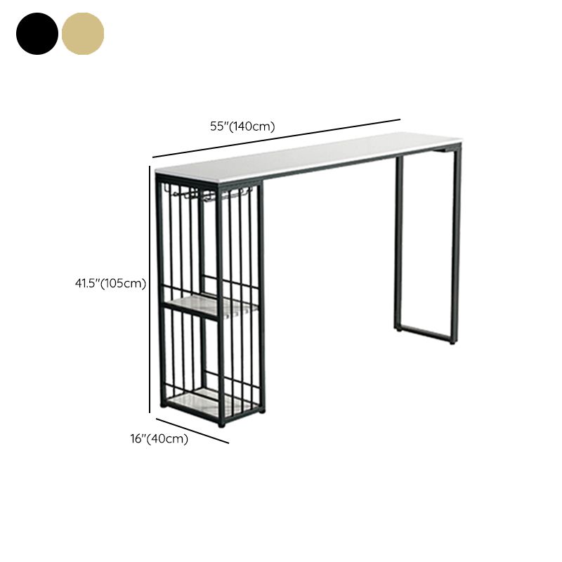 Rectangle Counter Wine Table Faux Marble Counter Height Dining Table