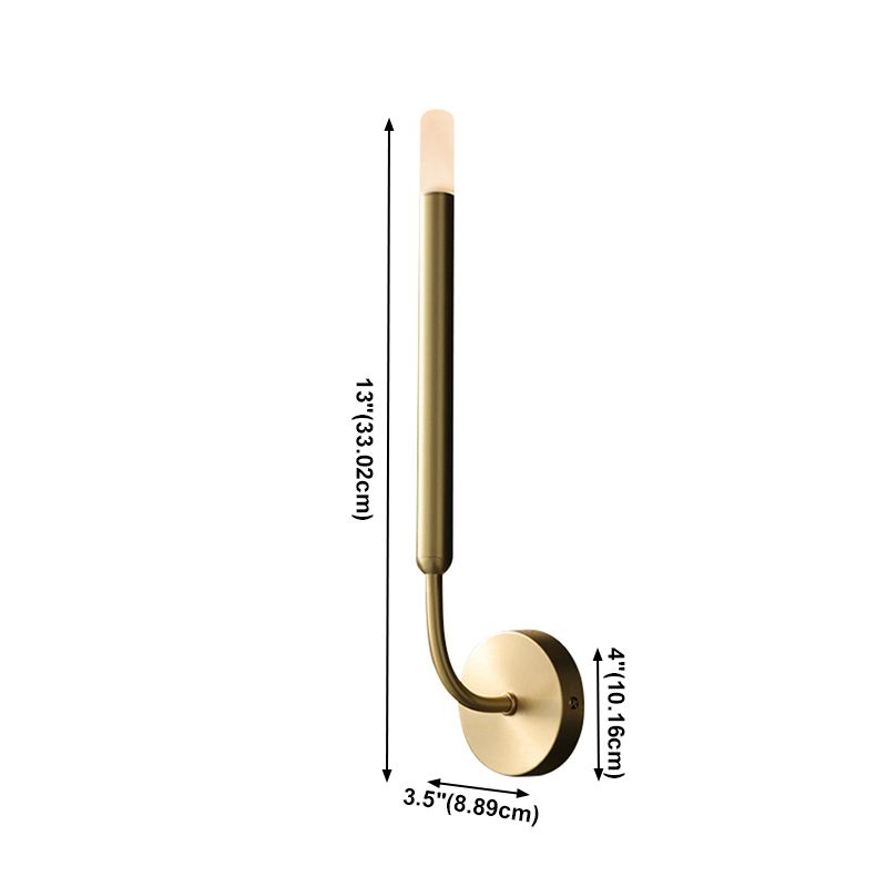 Linear Shade Metal Wall Sconce Modern Style 1 Light Wall Mount Light Fixture in Brass