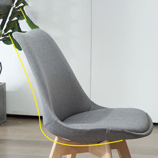 Scandinavian Bedroom Upholstered Side Chair Matte Finish Parsons Dining Chair