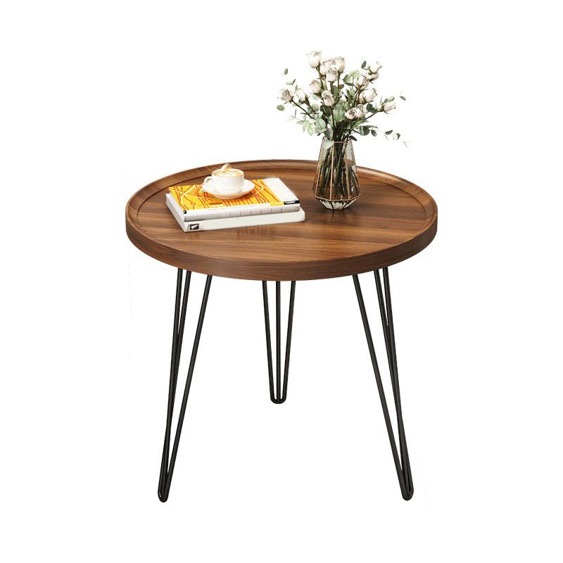 Wood 3 Legs Coffee Table Round Tray Top Coffee Table Minimalist