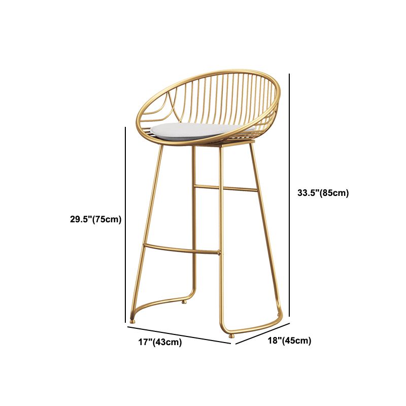 Scandinavian Upholstered Bar Stools for Home Bucket Stools with Metal Base