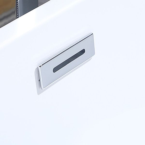 Freestanding Soaking Bathtub White Center Drain Acrylic Bath Tub