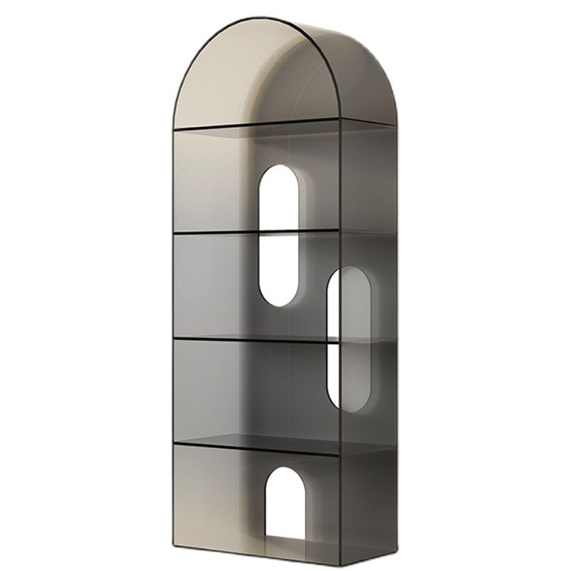 Contemporary Open Back Bookshelf Acrylic Shelf Bookcase with Shelves