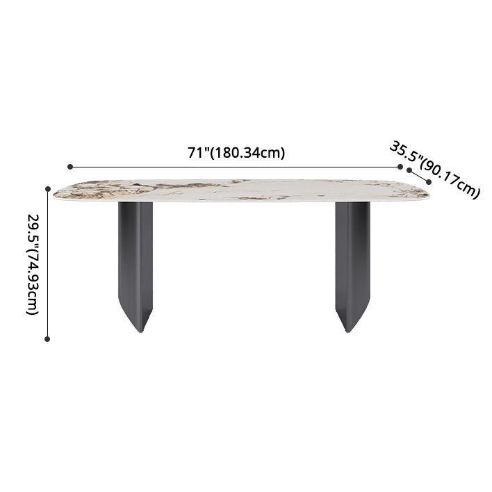 Modern Style Sintered Stone Dining Table with Rectangle Shape Standard Height Table for Home Use