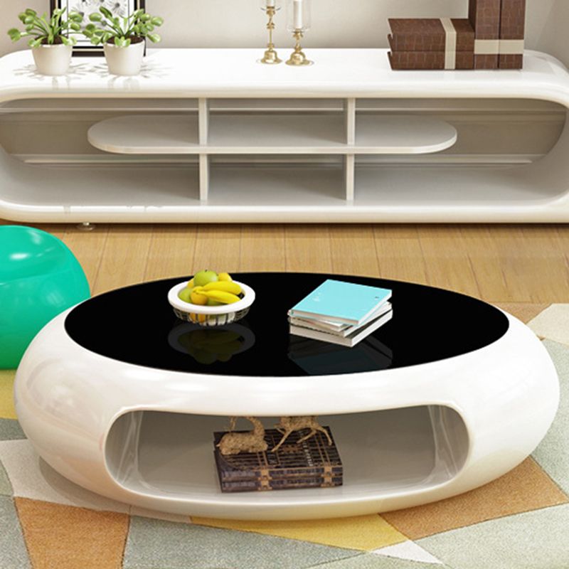 Contemporary Oval Cocktail Table 1 Single Stain-Resistant Coffee Table