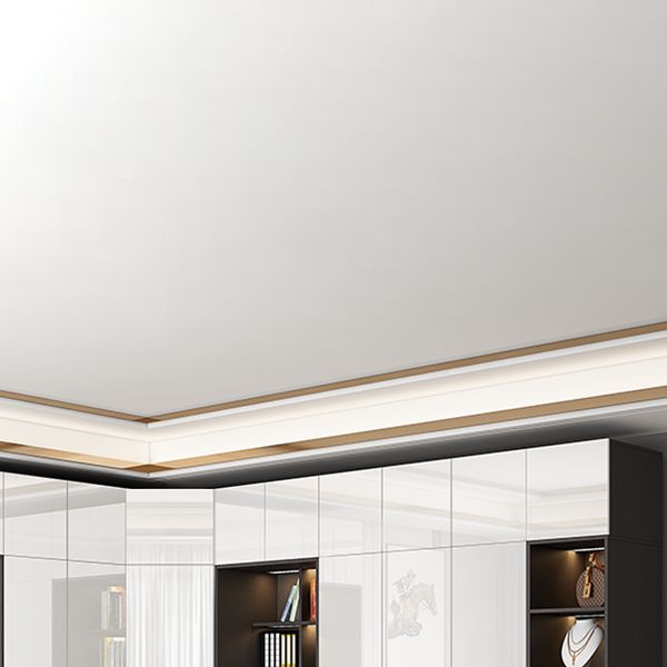 Mirrored Finish Wardrobe Cabinet Engineered Wood Wardrobe with Drawer