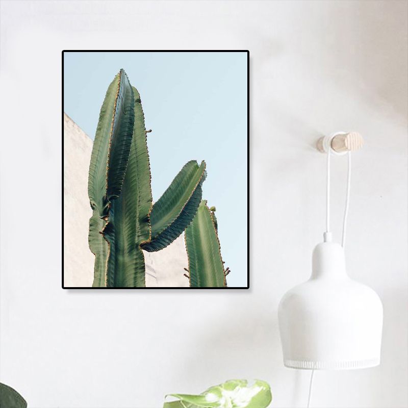 Photography Print Cactus Pattern Wall Art Decor Dining Room Botany Canvas in Green
