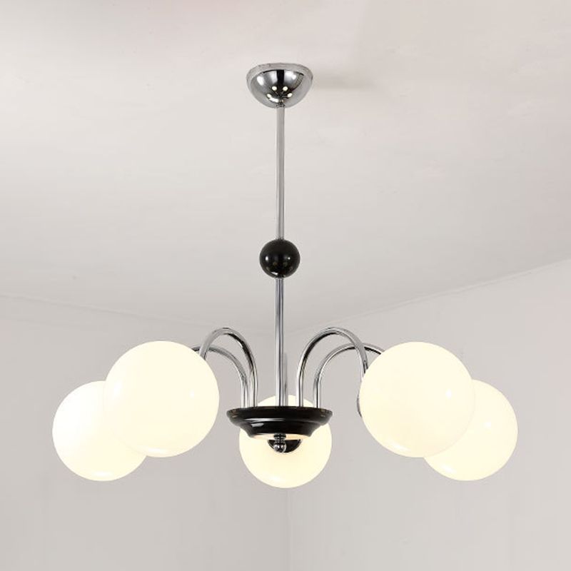 Modern Chandelier Simple Glass Shade Hanging Lighting Fixture for Sitting Room