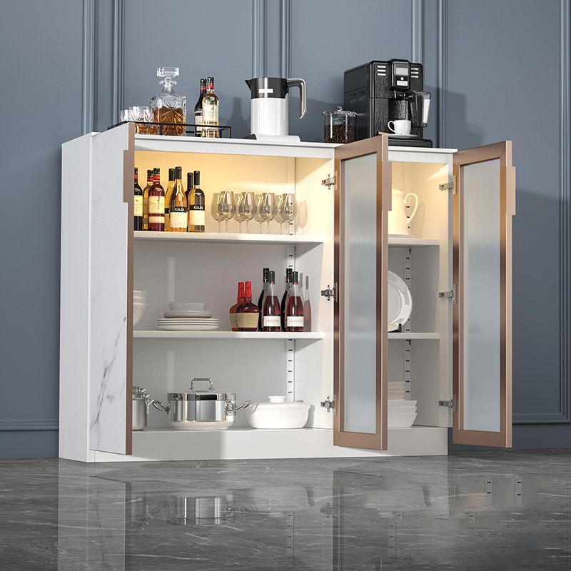 Glam Style Sideboard Table with Locking Drawers Storage Sideboard for Dining Room