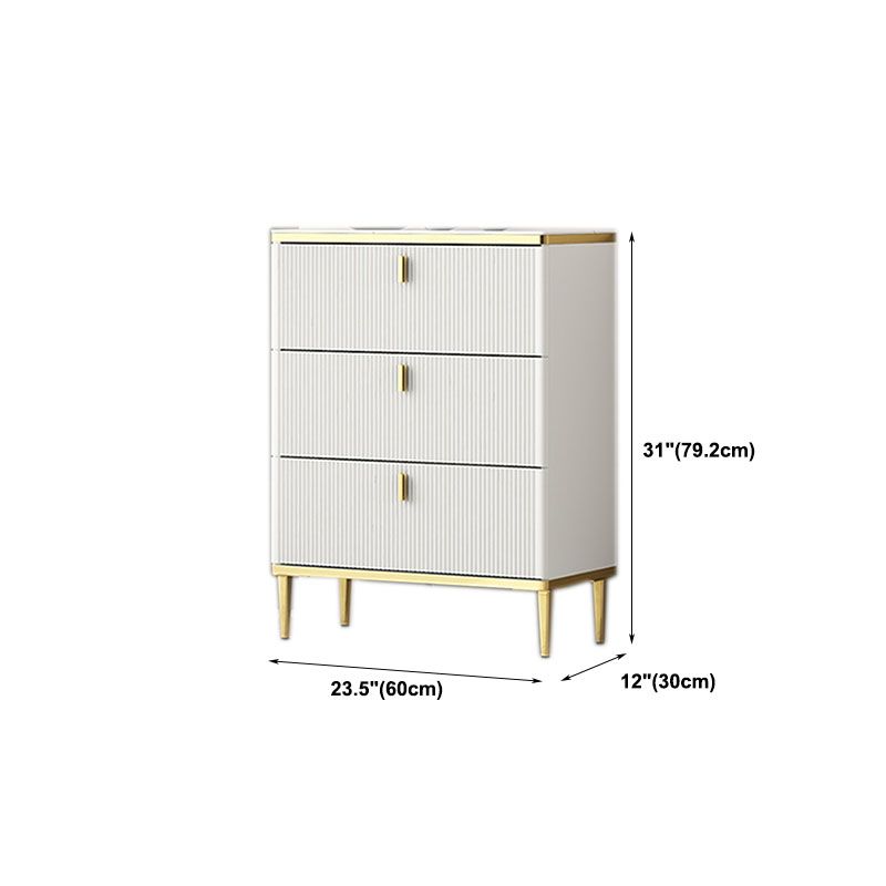 Bedroom Glam Storage Chest Stone Chest in White with Drawers