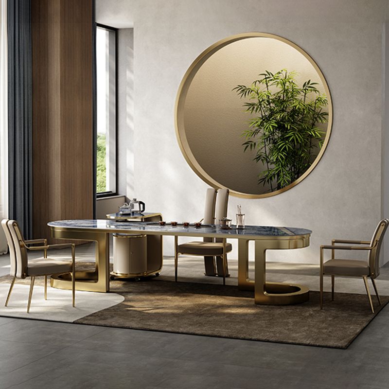 Modern Style Arm Chair Open Back Metal Dining Accent Chair for Home