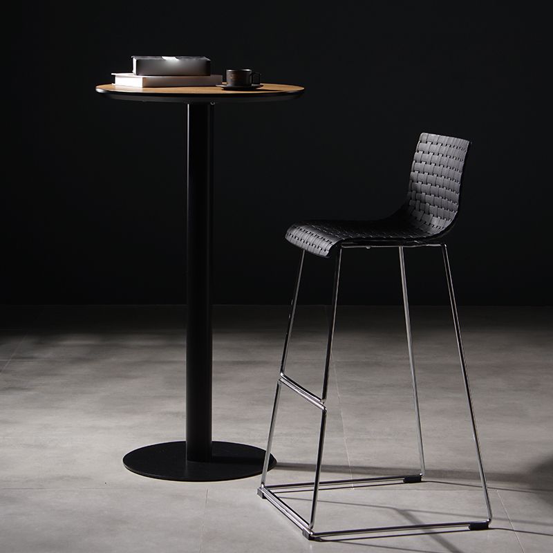 Contemporary Bar-stool Plastic Counter Bar Stool for Kitchen with Metal Legs