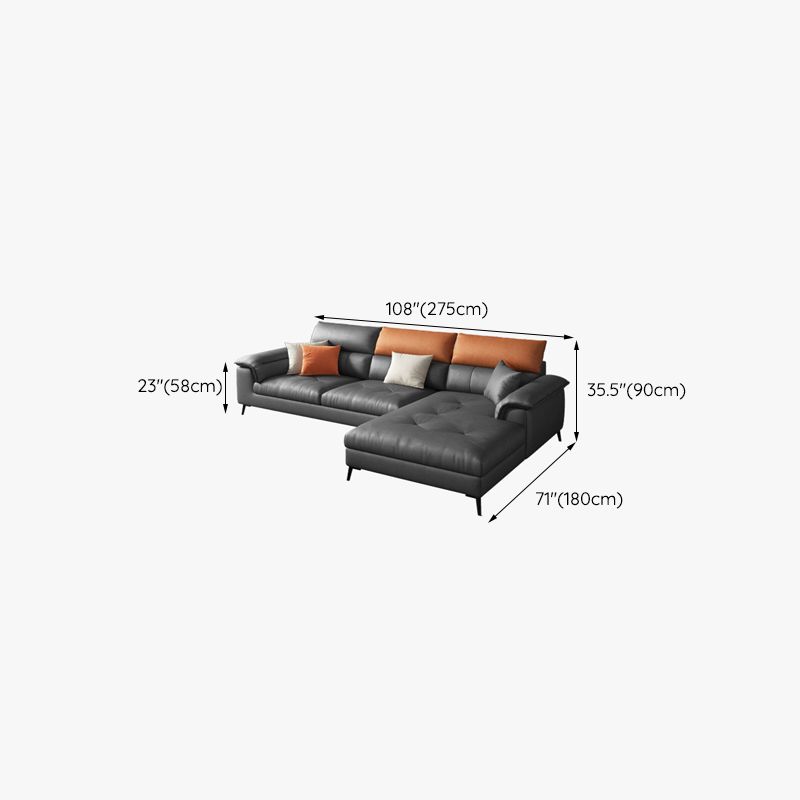 Contemporary Stain-resistant Sectional L-shape Pillow Top Arm Sectional