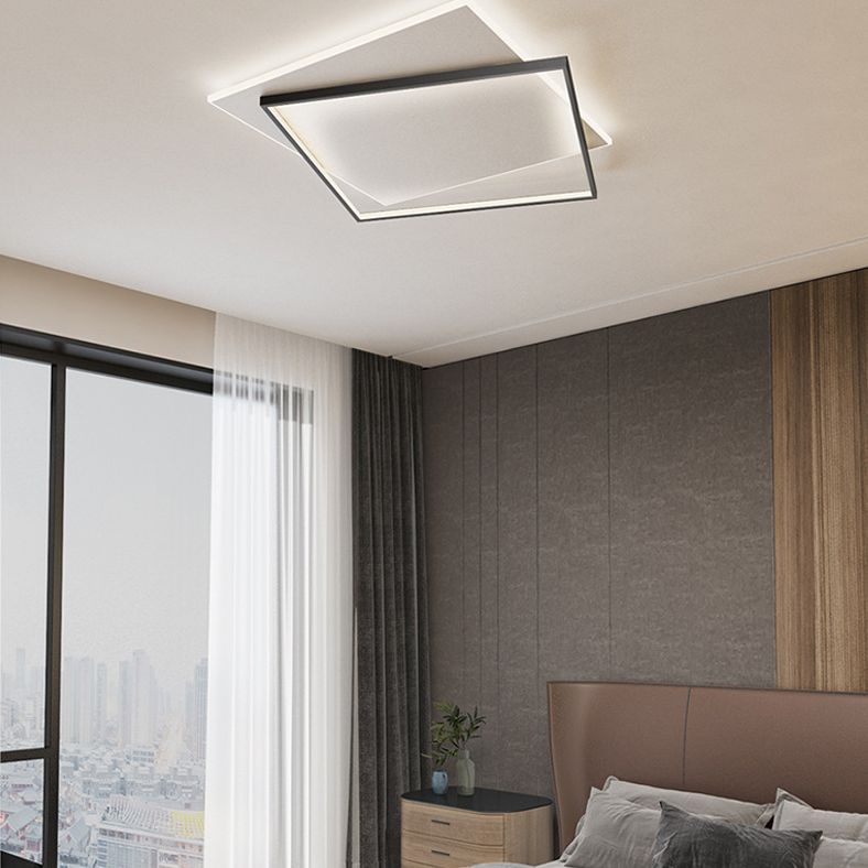 Vierkant metaal dicht bij het plafond Verlichtingsarmatuur Moderne LED zwart-witte inbouwverlichting