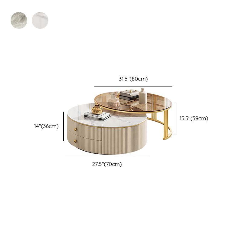 Nesting Coffee Table Set Modern Round Coffee Table for Living Room