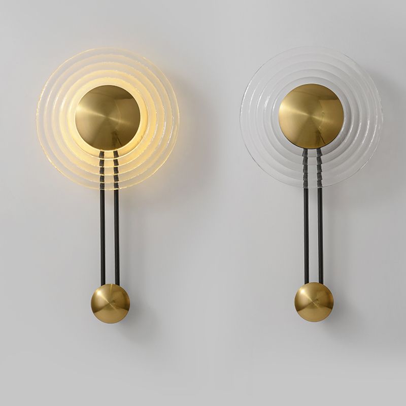 Modern Style Circular Wall Lamp Light Glass 1 Light Wall Mounted Lighting