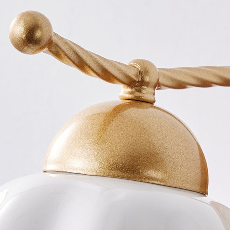 Modern Simple 1-Light Vanity Lamp Wooden Base Vanity Light in White