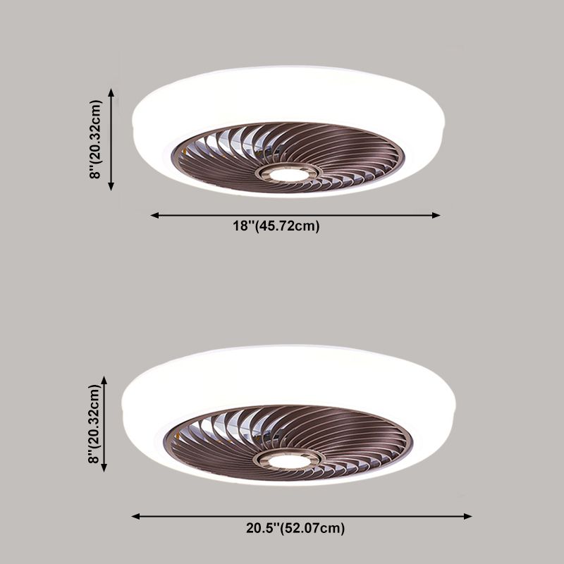 Macaron Flush Mount Deckenventilator Runde LED -LED -Halbflush -Licht mit Acrylschatten