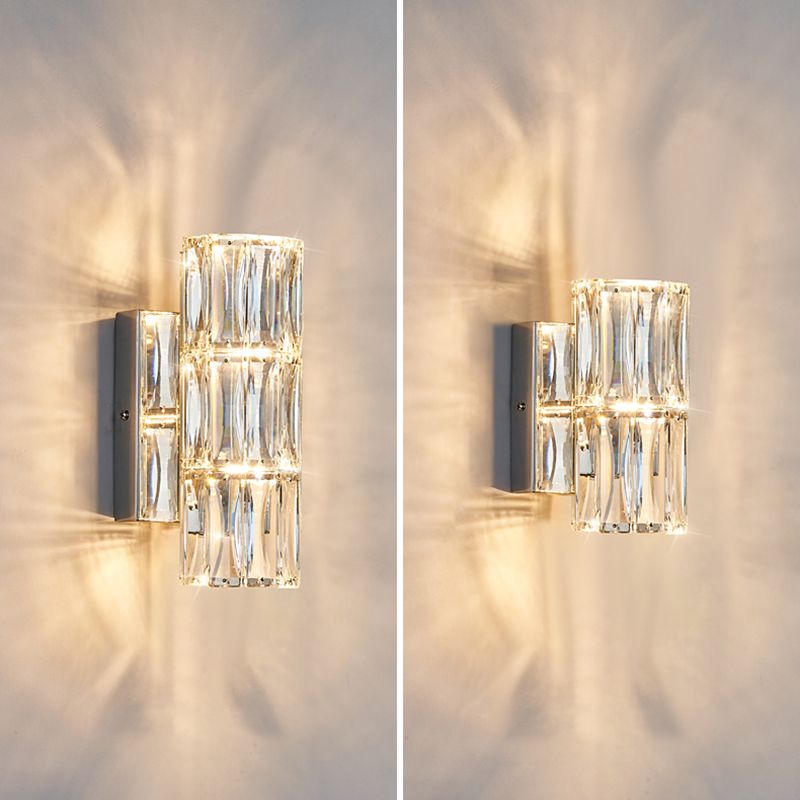 Modern Style Wall Mount Light Simple Wall Light with Crystal Shade for Living Room