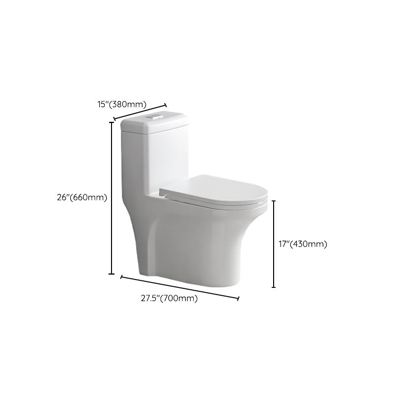 Contemporary Siphon Jet Toilet Bowl White Ceramic All-In-One Toilet