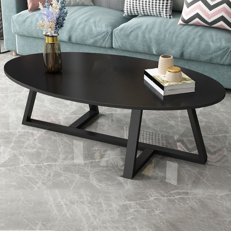 Glam Single Oval Coffee Table Cross Legs Coffee Cocktail Table