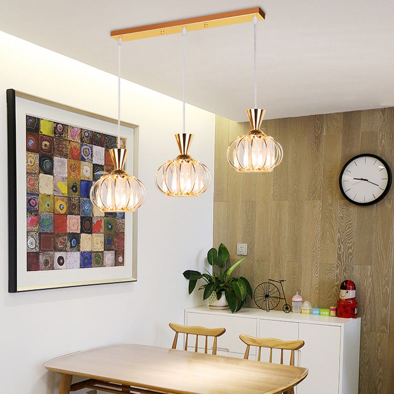 Lampe à suspension sphérique nordique lampe à manger en cristal Pendant Light en noir