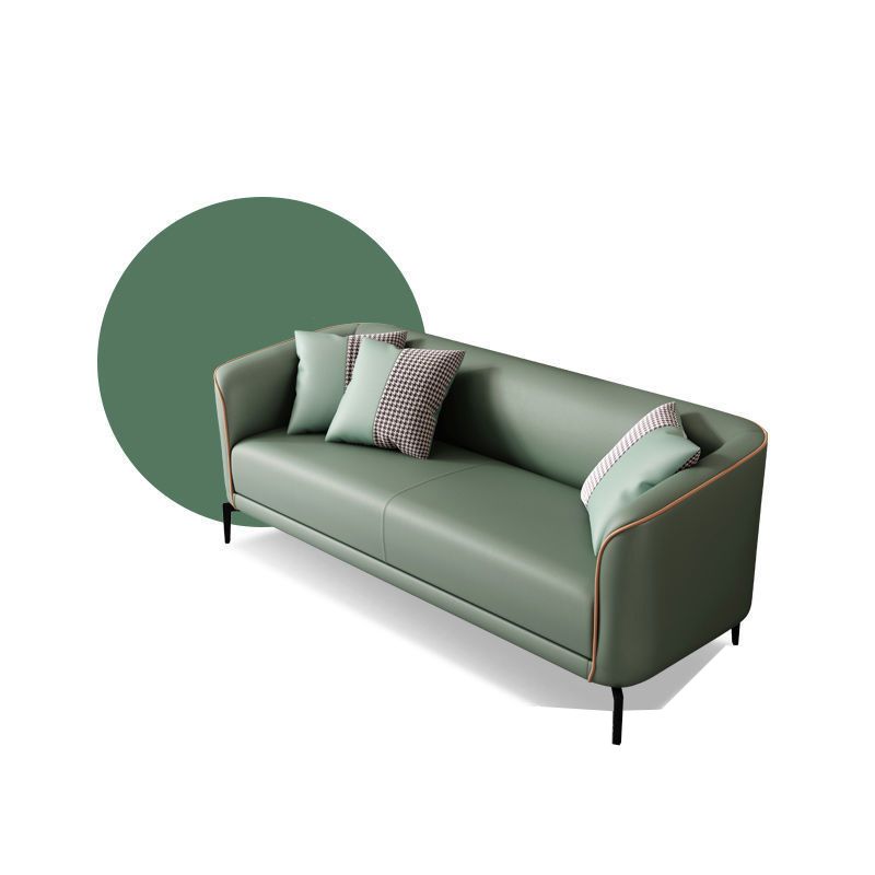 25.59" D x 25.59" H Faux Leather Sofa Tuxedo Arm Tight Back Sofa