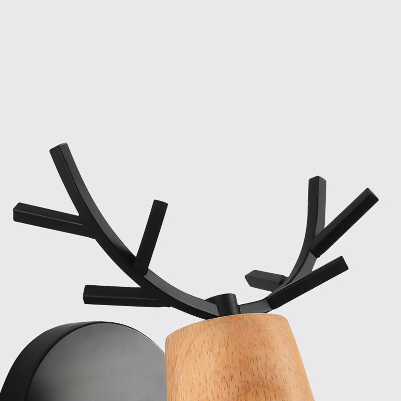 Shadeless Wooden Wall Lamp Fixture Nordic 1 Head Adjustable Wall Light for Bedroom