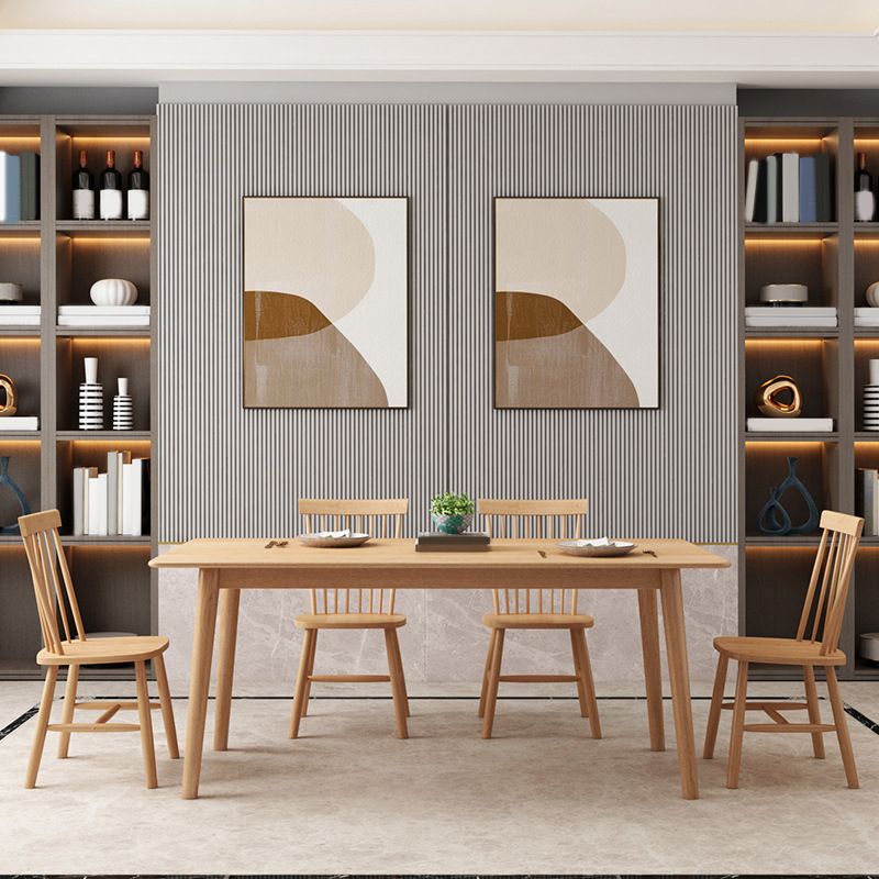 Traditional 1/2/5/7 Pieces Rectangle Dining Set Solid Wood Dining Room Table with Chairs