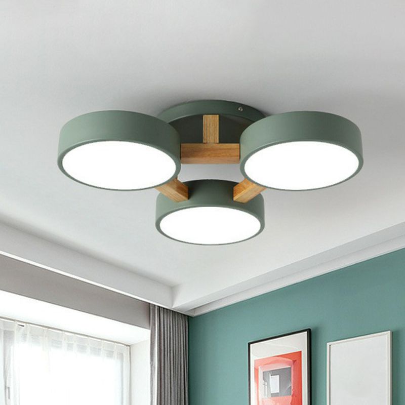 Lámpara de techo semi empotrada de estilo nórdico con sombra circular acrílica para sala de estar