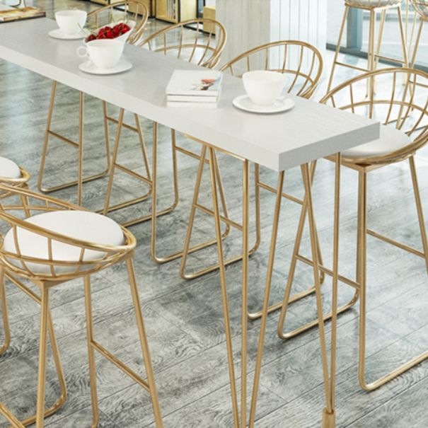 Glam Style Rectangle Counter Set 1/2/3/9 Pieces Solid Wood Bistro Set