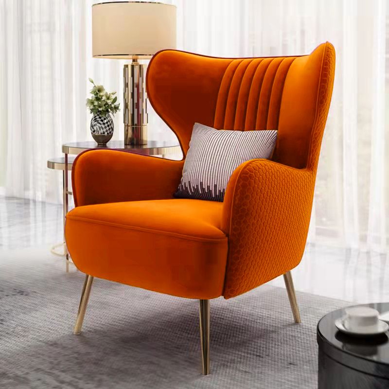 Scandinavian Wingback Chair, Accent Chair for Bedroom and Living Room