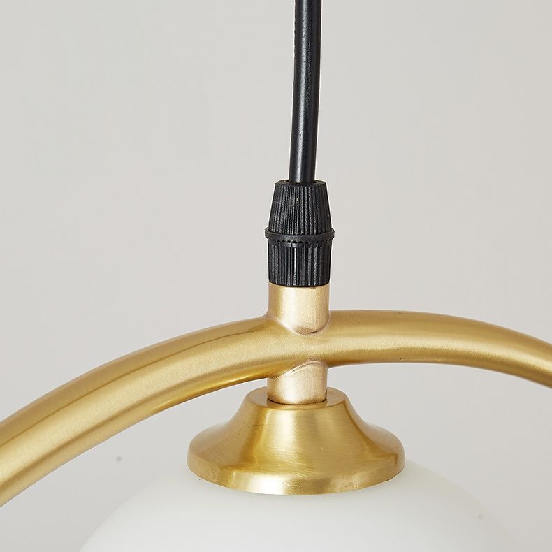 Branch and Bird Island Light Minimalist Metal Diner Pendente soffitto con sfera Opal Glass Shade