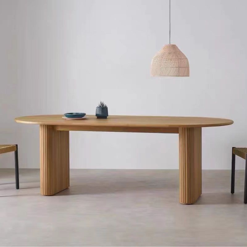 Oval Modern Dining Table Solid Wood Dinner Table for Dining Room