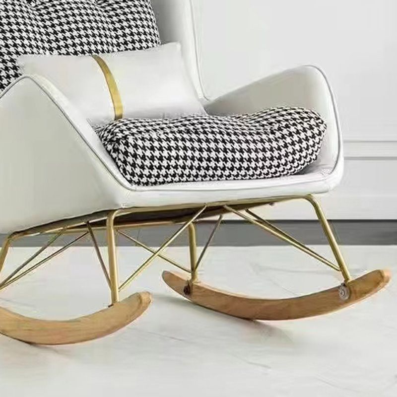 Magnificent Leather Rocking Chair Removable Cushions Rocker Chair with Pillow