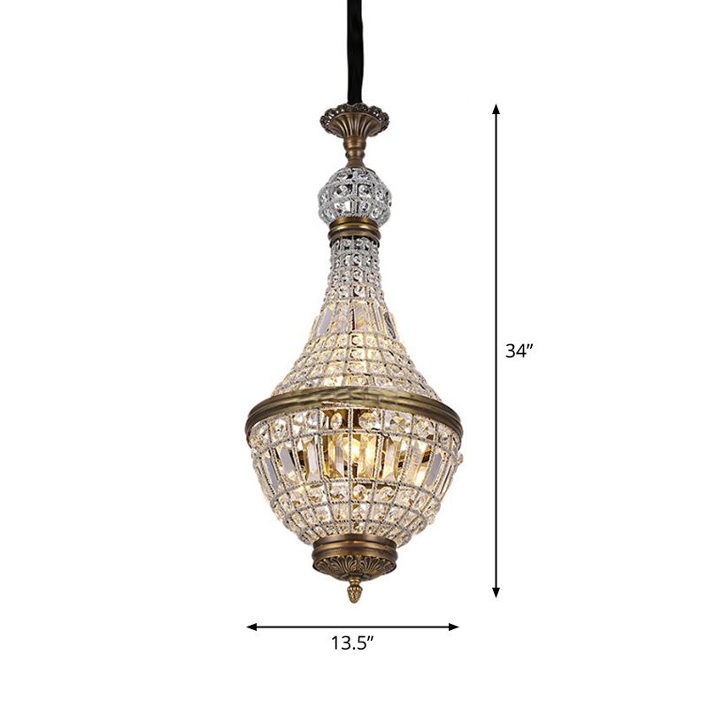 Chandelier en laiton Chandelier Country French Crystal Bedroom Plafond Pendre