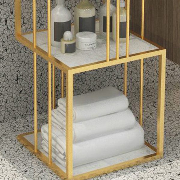 Modern Vertical Etagere Bookshelf Manufactured Wood Shelf Iron Frame Bookshelf