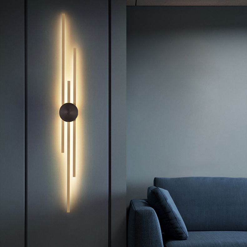 Single Modern Golden/Black Wall Mounted Sconce LED Metal Wall Light for Foyer