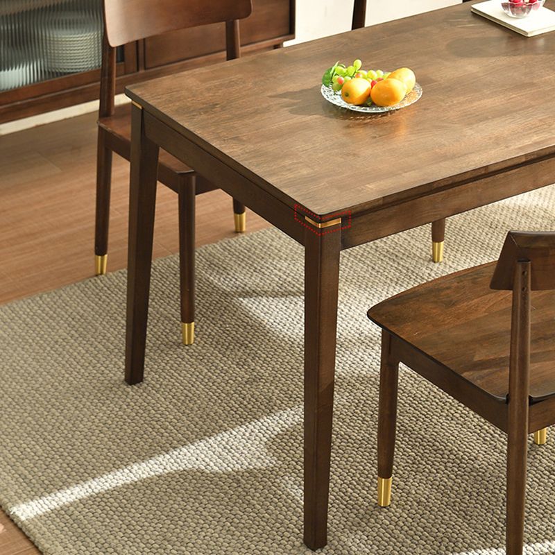 Modern Solid Wood Brown Dining Room Set with Rectangle Table Dining Table Furniture for Home Use