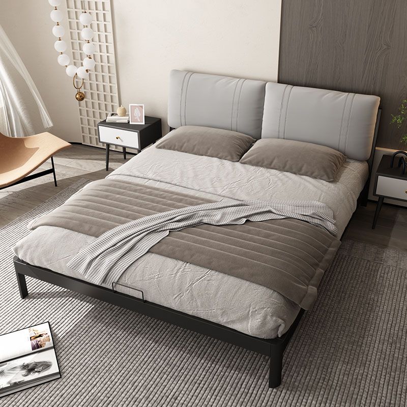 Modern Wire-Grid Metal Bed 78.74" L Bed Frame with Headboard