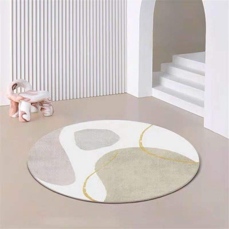 Orange Modern Carpet Polyester Color Block Carpet Stain Resistant Carpet for Living Room