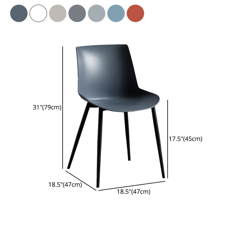 Silla de comedor de metal contemporáneo Silla de comedor con respaldo sólido para uso doméstico