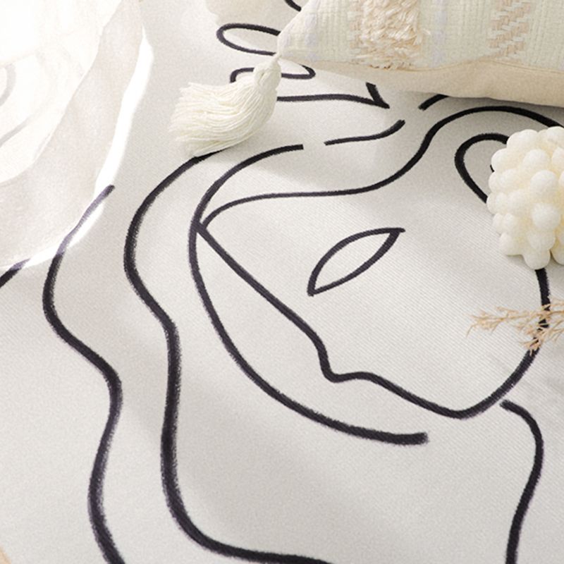 Modern Indoor Rug Simplicity Contrast Panel Carpet Polyester Non-Slip Area Carpet for Living Room