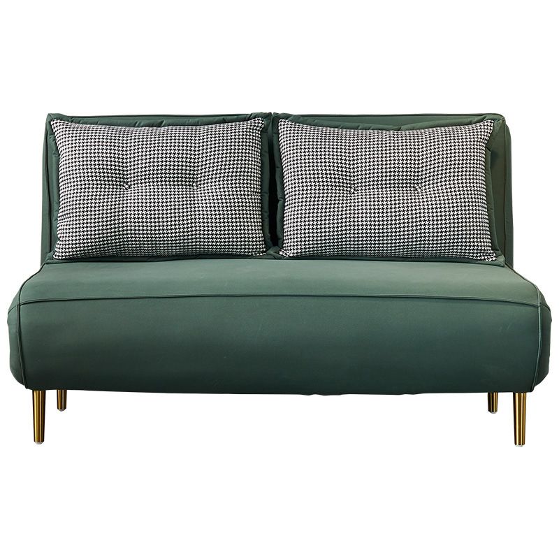 Green Faux leather Convertible Sofas 32.67" Wide Contemporary Foldable Sleeper Sofa