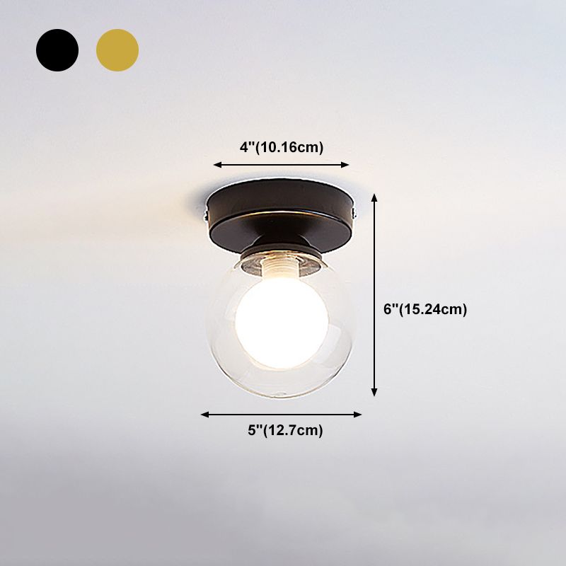 Plafonnier encastré pour allée, plafonnier de style moderne avec abat-jour rond en verre