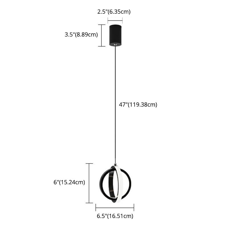 Noordse stijl cirkels gesuspendeerd verlichtingsarmatuur metalen LED Slaapkamer opknoping plafondlicht
