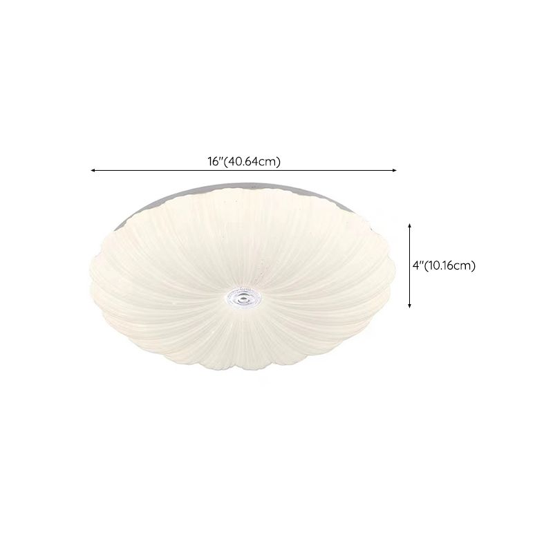 Round Shape Metal Flush Light Modern Style 1 Light Flush Mount Ceiling Lights in White