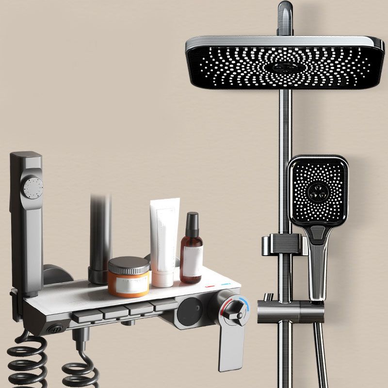 Modern Shower System Push Button Handle Wall Mounted Shower Head Combo