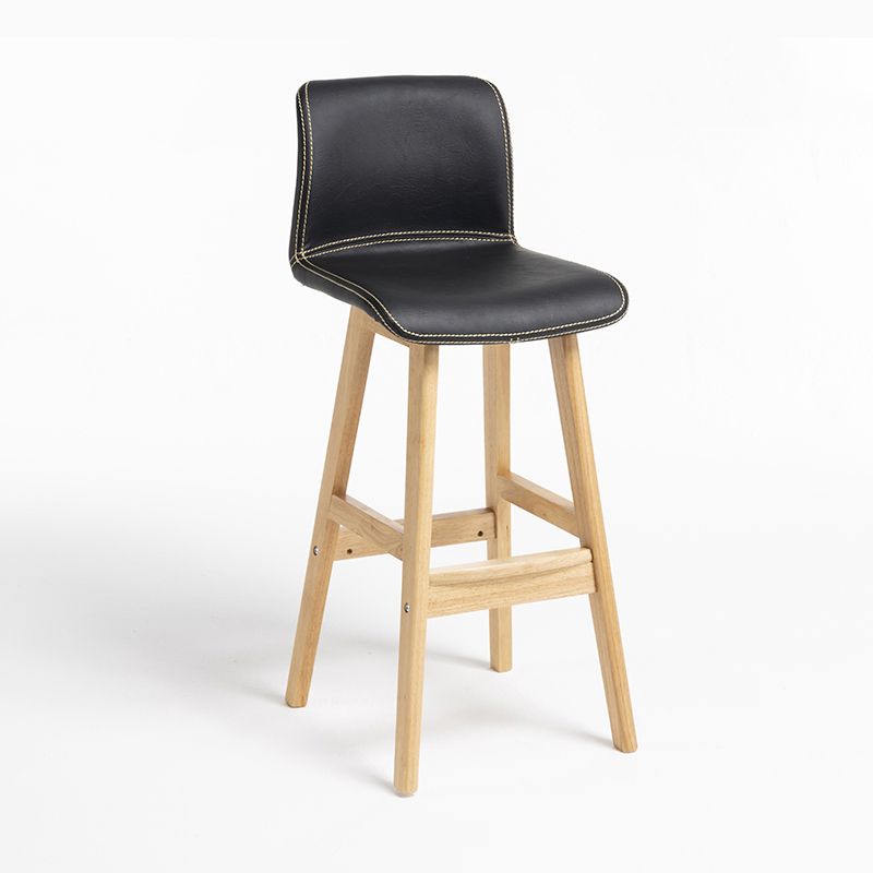 Scandinavian Solid Wood Bar Stool Backrest Counter Stool for Restaurant
