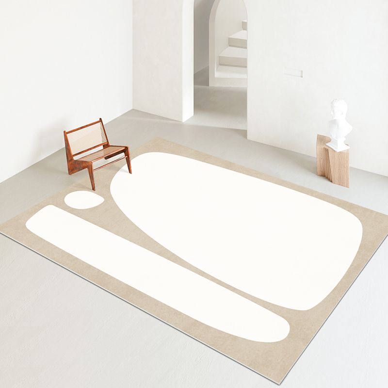 Dark Brown Modern Rug Polyester Irregular Color Piece Rug Washable Rug Sitting Room